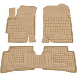 Килимки в салон Hyundai Accent 2006-2010 гумові, бежеві (AVTO-Gumm)