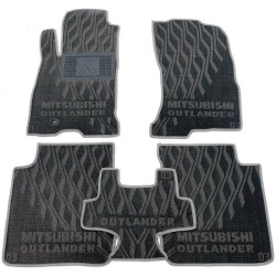 Текстильні килимки в салон Mitsubishi Outlander 2003-2007 (V) сірі AVTO-Tex