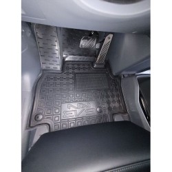 Килимки в салон Kia EV9 2024- 6 місць (3 ряди) гумові, чорні (AVTO-Gumm)