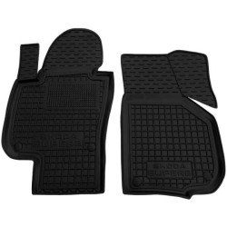 Килимки передні Skoda SuperB 2008-2014 гумові, чорні (AVTO-Gumm)
