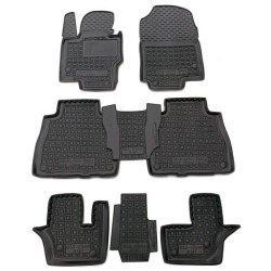 Килимки в салон Mercedes GLS (X167) 2019- 7 місць (3 ряди) гумові, чорні (AVTO-Gumm)