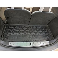 Килимок в багажник Tesla Model X 2016- задній, 7 місць, малий гумовий, чорний (AVTO-Gumm)