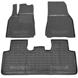 Килимки в салон Tesla Model Y 2023-2024 №2, без фіксаторів гумові, чорні (AVTO-Gumm)