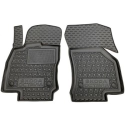 Килимки передні Skoda Octavia A8 2020- ДВЗ гумові, чорні (AVTO-Gumm)