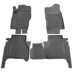 Килимки в салон Nissan Navara Double Cab 2010- гумові, чорні (AVTO-Gumm)